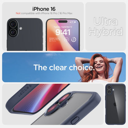 Ovitek za Apple iPhone 16, Spigen, Ultra Hybrid, Mornarsko modra
