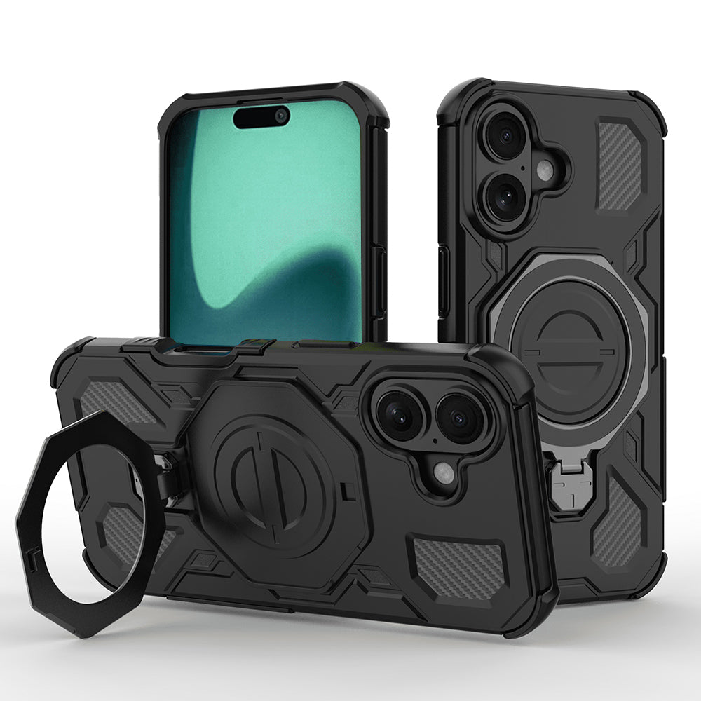 Ovitek za Apple iPhone 16, Techsuit, Carbon Shield Pro, Črn