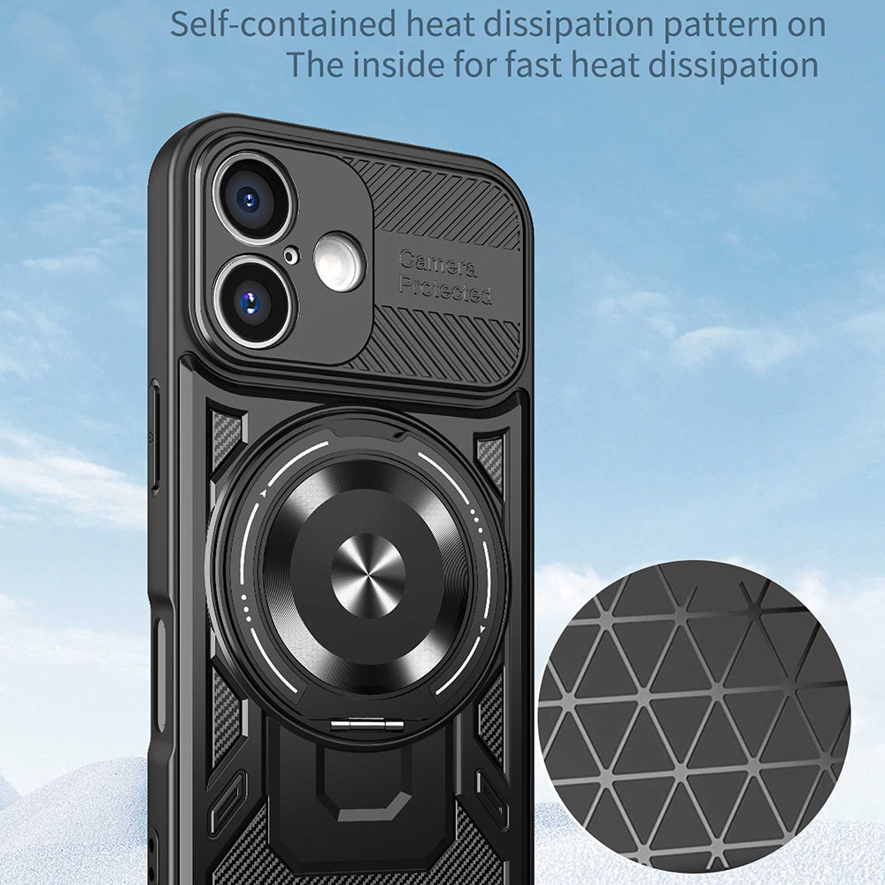 Ovitek za Apple iPhone 16, Techsuit, RuggedCam, Črn