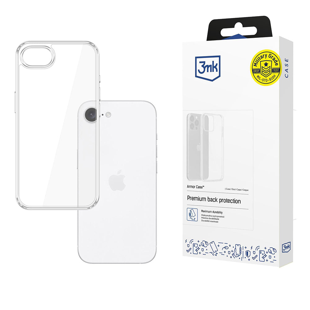 Ovitek za Apple iPhone 17e / 16e, 3MK, Armor, Prozoren