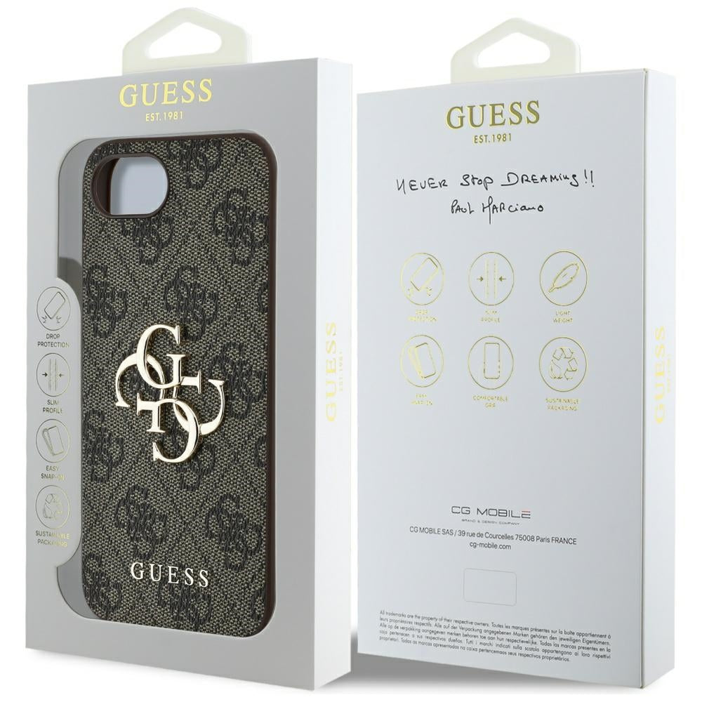 Ovitek za Apple iPhone 16e, Guess, 4G Big Logo, rjava