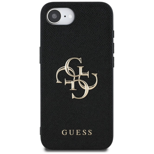 Ovitek za Apple iPhone 16e, Guess, 4G Grained Big and Classic Logo, črn