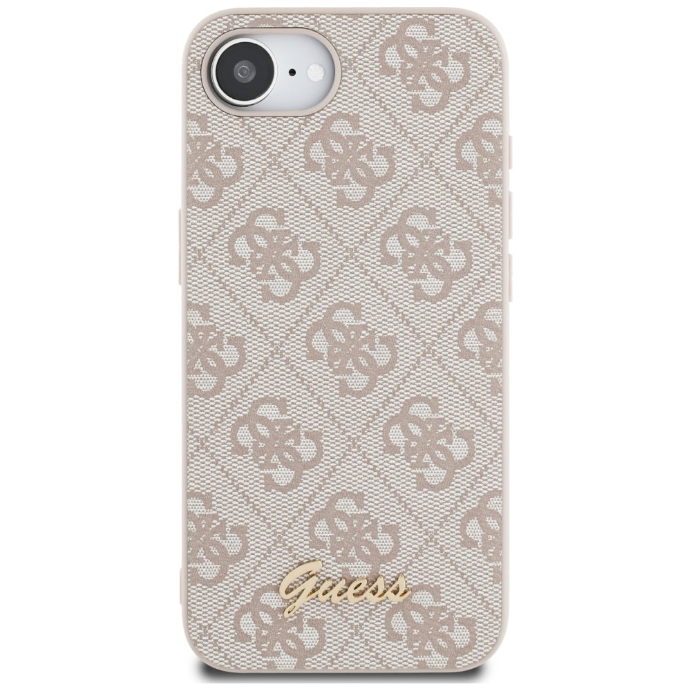 Ovitek za Apple iPhone 16e, Guess, 4G Script Logo, Roza