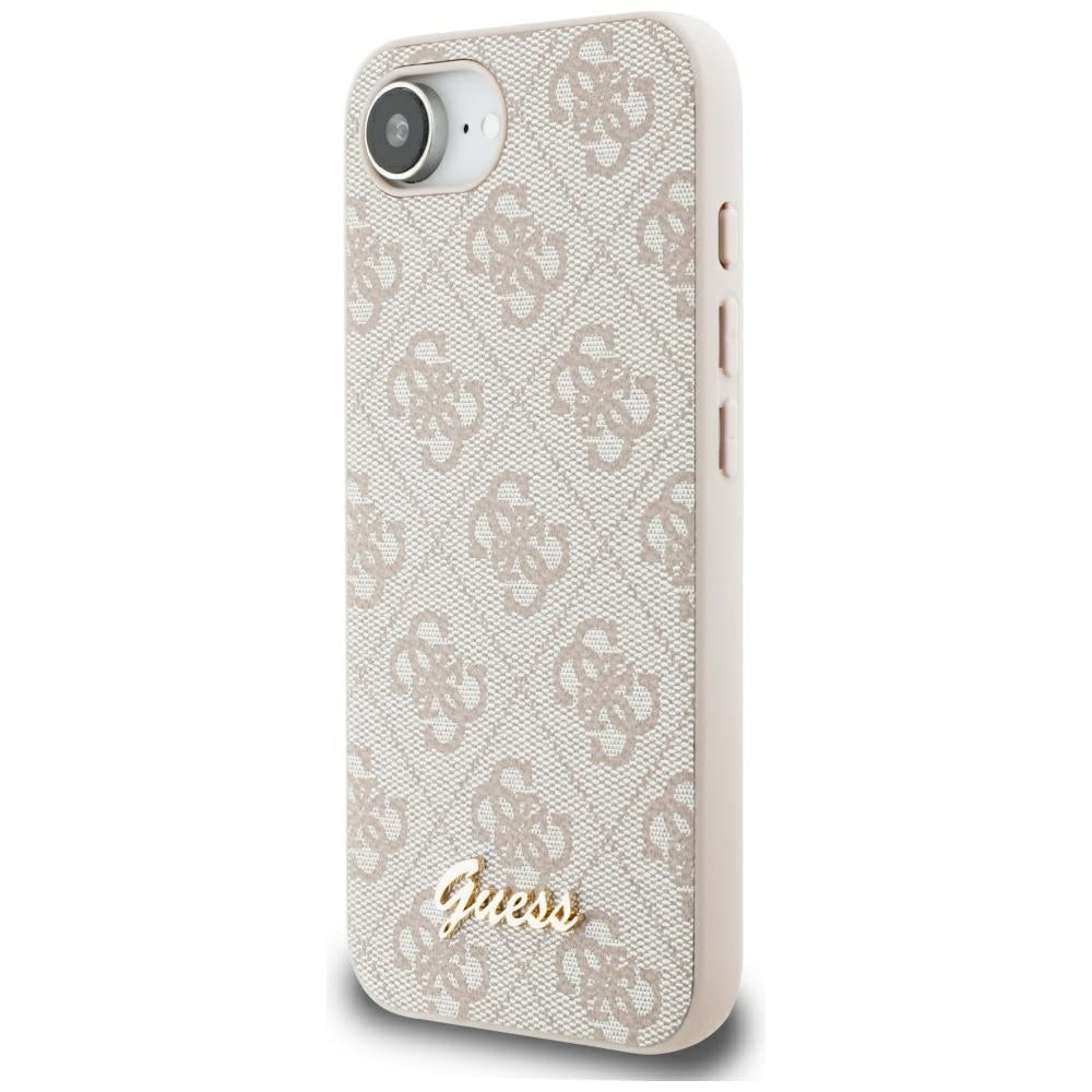 Ovitek za Apple iPhone 16e, Guess, 4G Script Logo, Roza