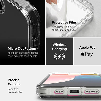 Ovitek za Apple iPhone 17e / 16e, Ringke, Fusion, mat prozoren