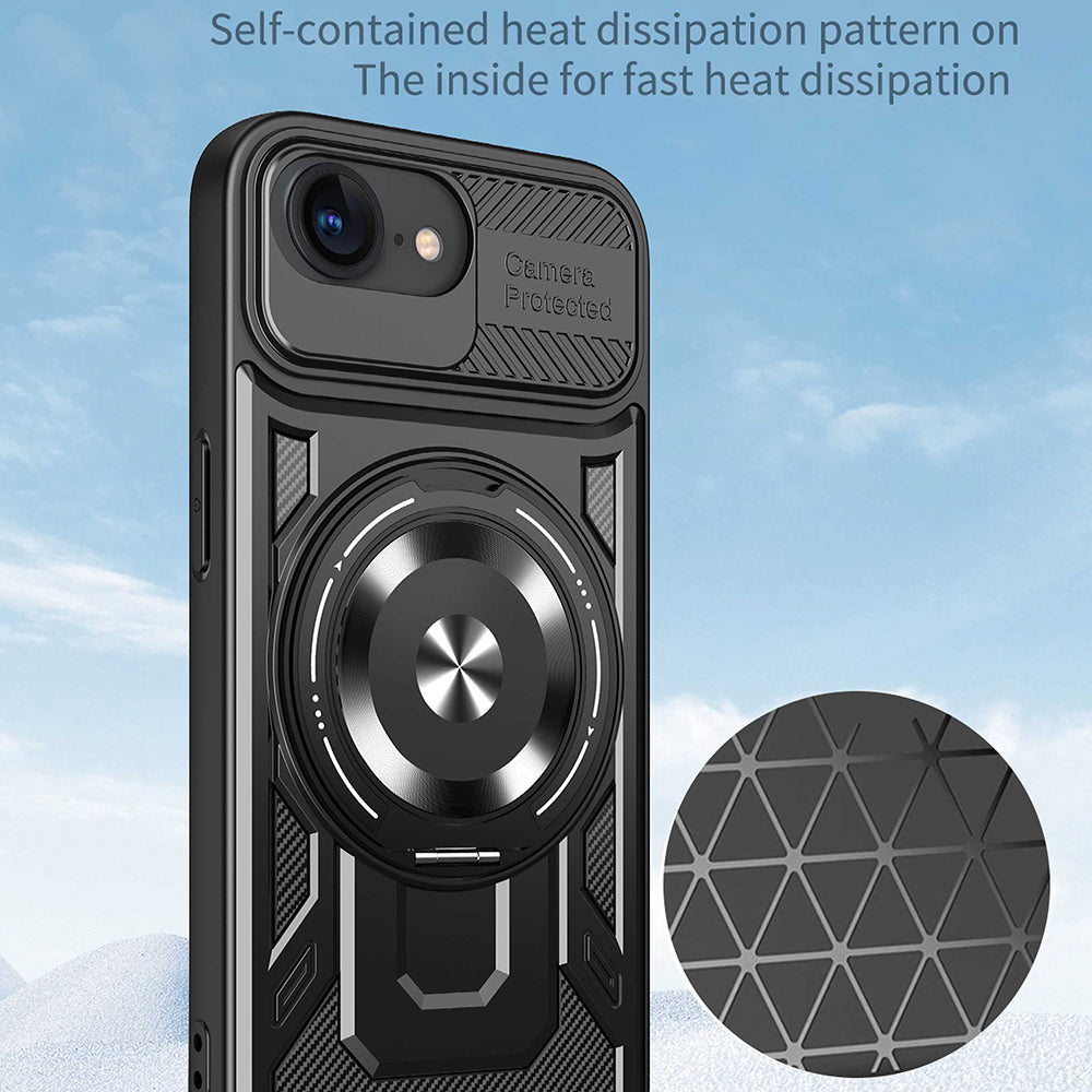 Ovitek za Apple iPhone 17e / 16e, Techsuit, RuggedCam, Črn