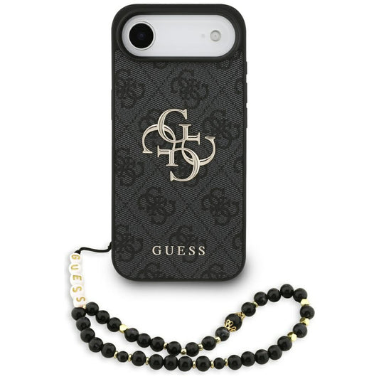 Ovitek za Apple iPhone 17 Air, Guess, 4G Classic Logo with Strap, črn