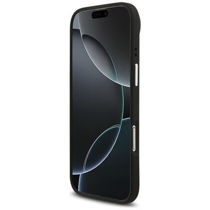 Case for Apple iPhone 17 Air, Guess, 4G Grained Big and Classic Logo, Black Silver