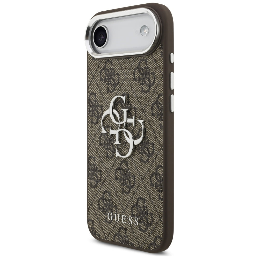 Ovitek za Apple iPhone 17 Air, Guess, Big 4G Logo Classic, Srebrno rjava