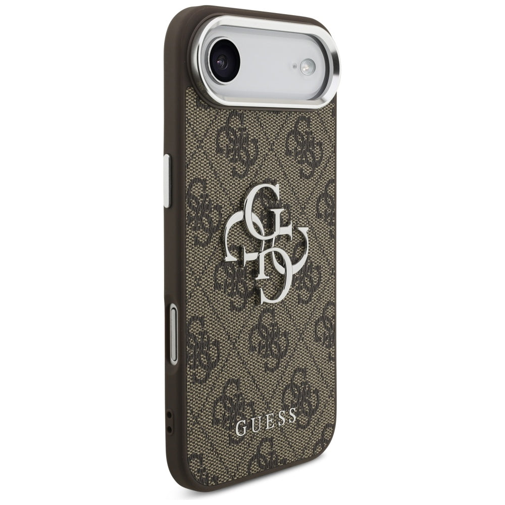 Ovitek za Apple iPhone 17 Air, Guess, Big 4G Logo Classic, Srebrno rjava