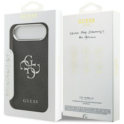 Case for Apple iPhone 17 Air, Guess, Big 4G Logo Classic, Black Silver