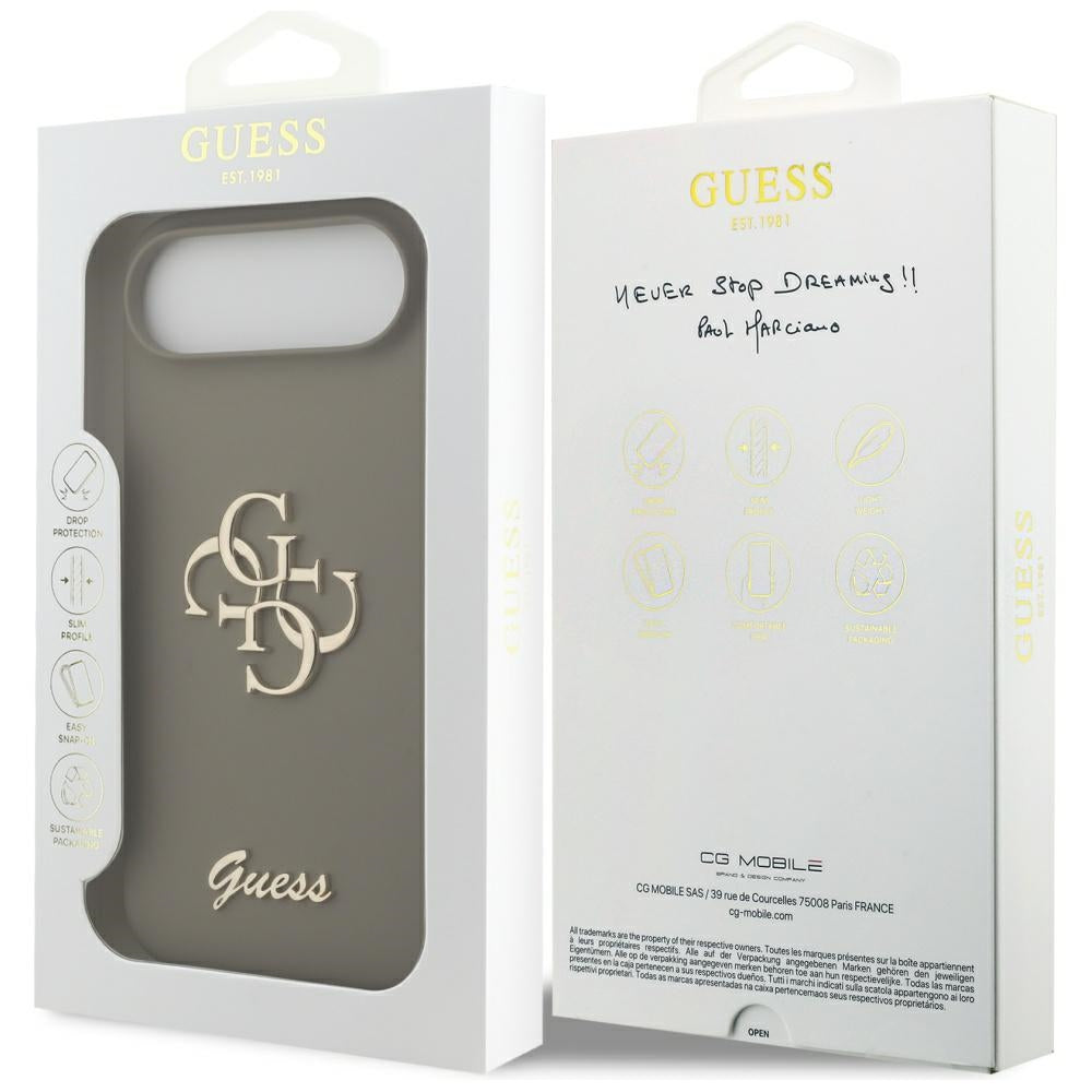 Ovitek za Apple iPhone 17 Air, Guess, Big 4G Script, rjava