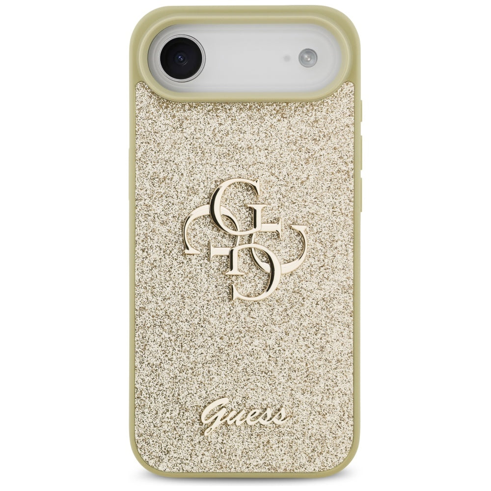 Ovitek za Apple iPhone 17 Air, Guess, Fixed Glitter Big 4G, Zlat