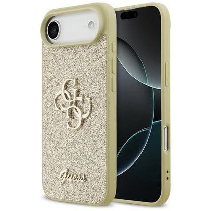 Ovitek za Apple iPhone 17 Air, Guess, Fixed Glitter Big 4G, Zlat