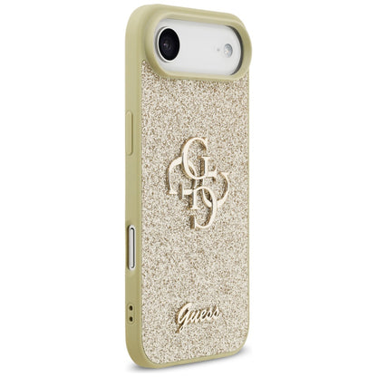 Ovitek za Apple iPhone 17 Air, Guess, Fixed Glitter Big 4G, Zlat