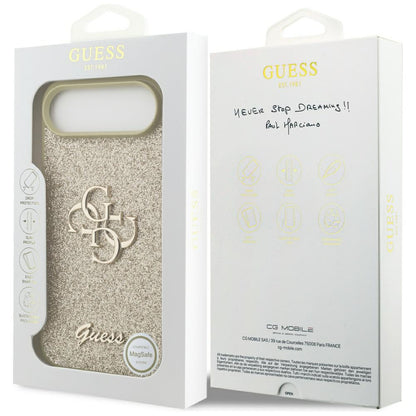 Ovitek za Apple iPhone 17 Air, Guess, Fixed Glitter Big 4G, Zlat