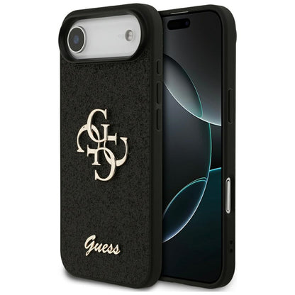 Ovitek za Apple iPhone 17 Air, Guess, Fixed Glitter Big 4G, črn