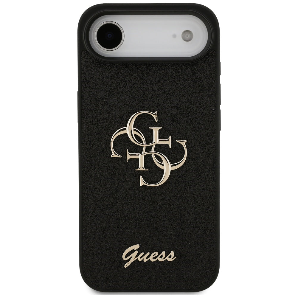 Ovitek za Apple iPhone 17 Air, Guess, Fixed Glitter Big 4G, črn