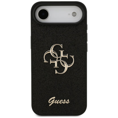 Ovitek za Apple iPhone 17 Air, Guess, Fixed Glitter Big 4G, črn