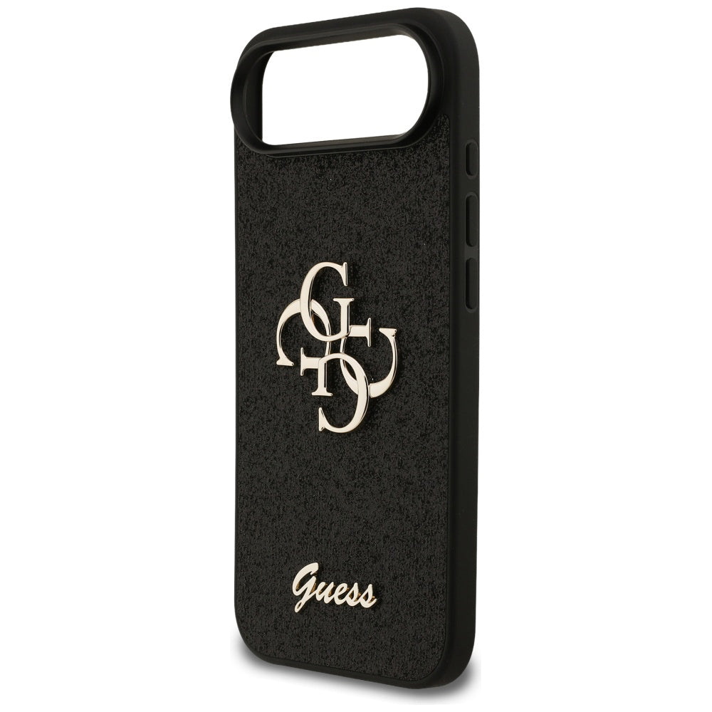 Ovitek za Apple iPhone 17 Air, Guess, Fixed Glitter Big 4G, črn