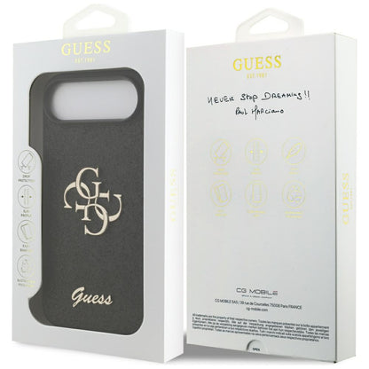 Ovitek za Apple iPhone 17 Air, Guess, Fixed Glitter Big 4G, črn