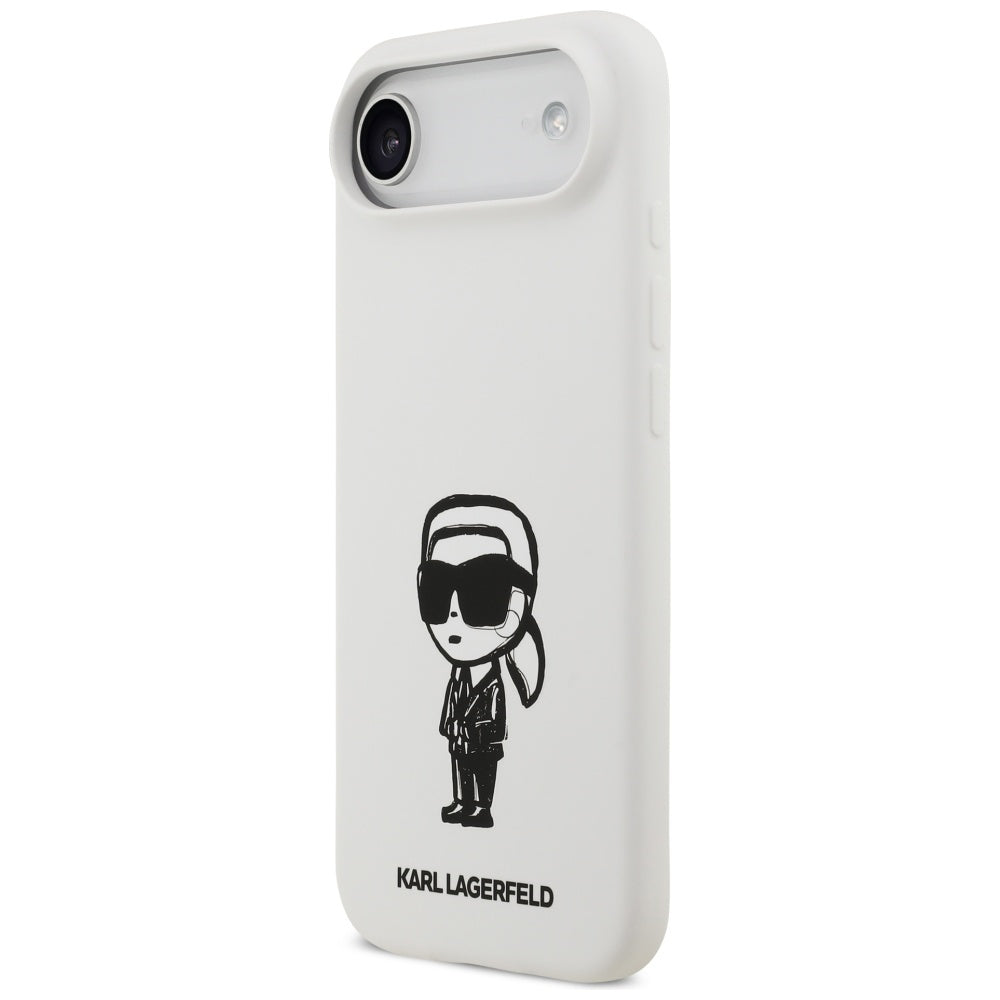 Ovitek za Apple iPhone 17 Air, Karl Lagerfeld, Sketch and Logo Karl, Bela