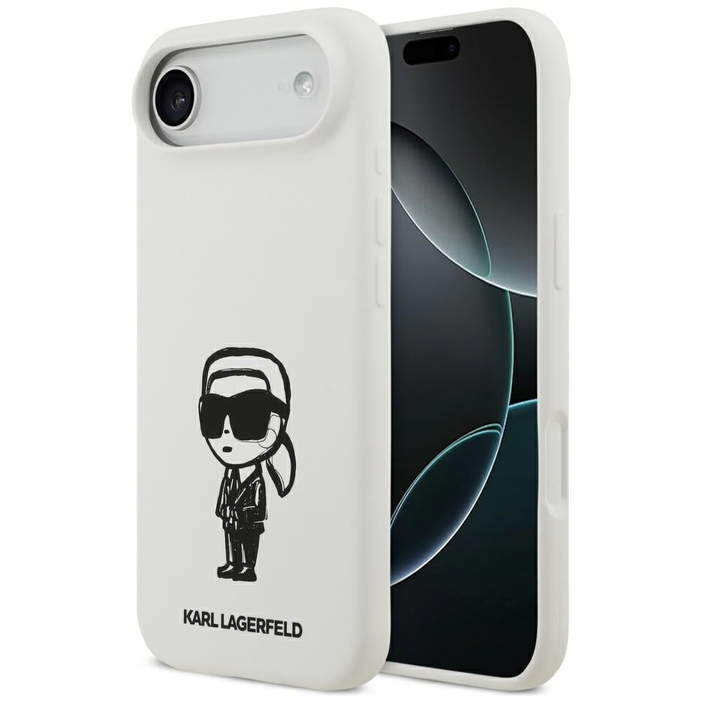 Ovitek za Apple iPhone 17 Air, Karl Lagerfeld, Sketch and Logo Karl, Bela