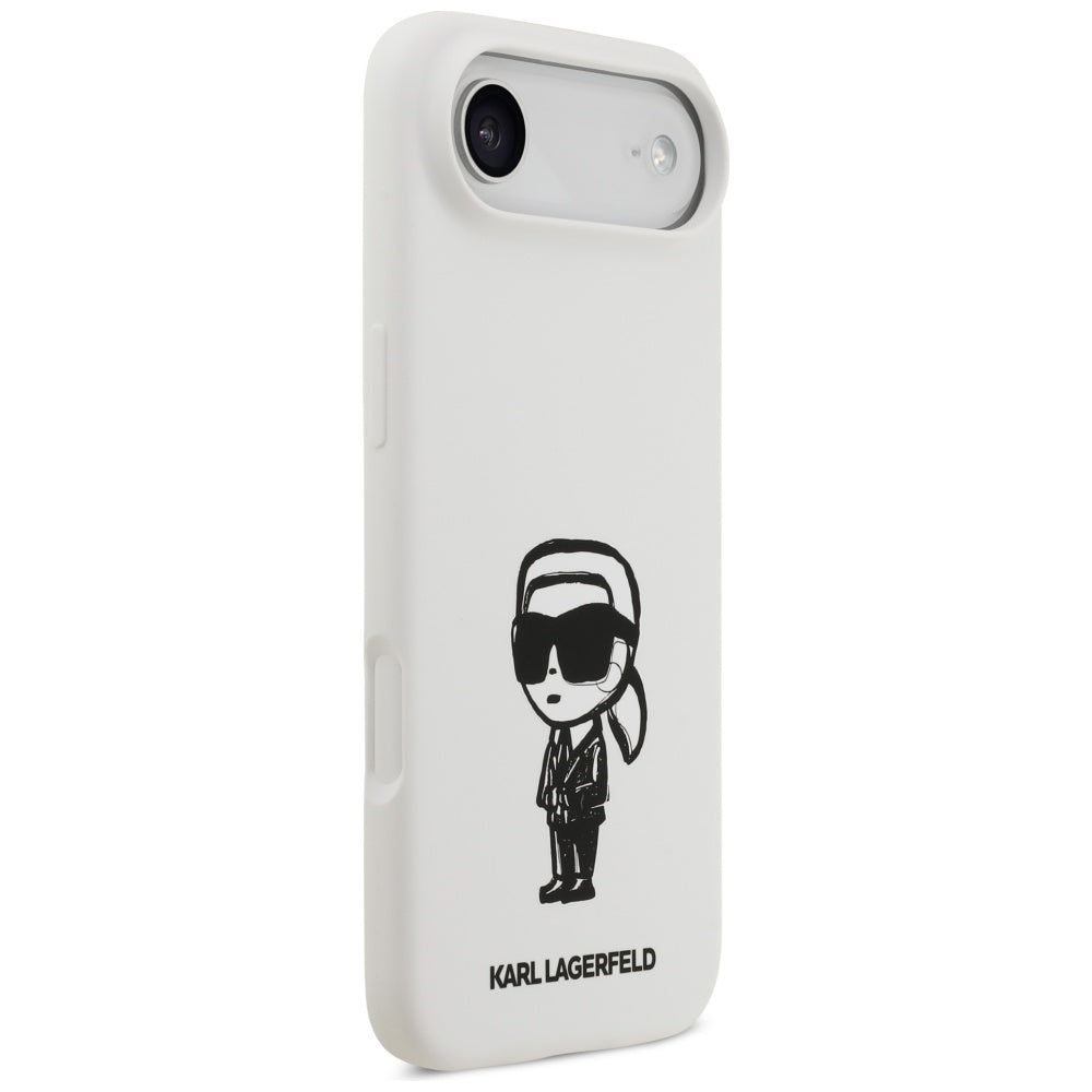 Ovitek za Apple iPhone 17 Air, Karl Lagerfeld, Sketch and Logo Karl, Bela