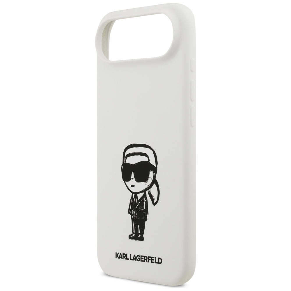 Ovitek za Apple iPhone 17 Air, Karl Lagerfeld, Sketch and Logo Karl, Bela
