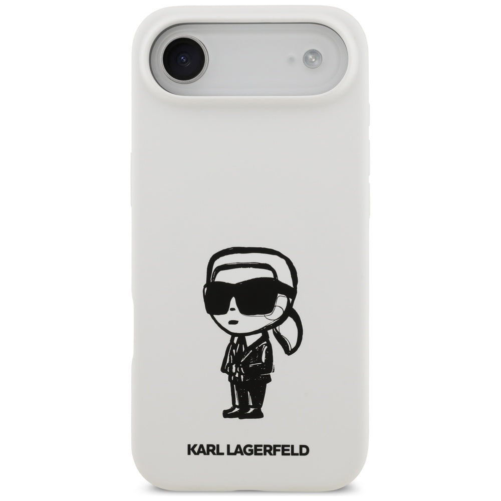 Ovitek za Apple iPhone 17 Air, Karl Lagerfeld, Sketch and Logo Karl, Bela