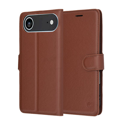 Ovitek za Apple iPhone 17 Air, Techsuit, Leather Folio, Rjava