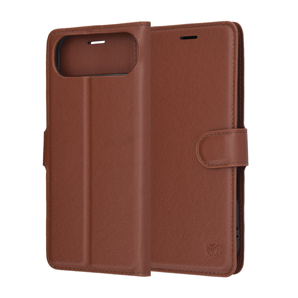 Ovitek za Apple iPhone 17 Air, Techsuit, Leather Folio, Rjava