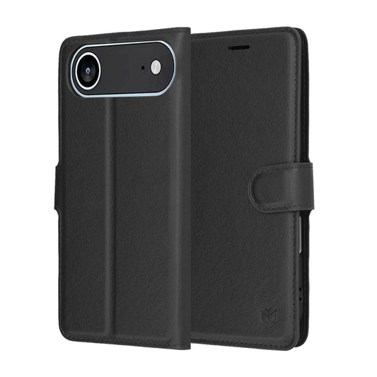 Ovitek za Apple iPhone 17 Air, Techsuit, Leather Folio, Črn
