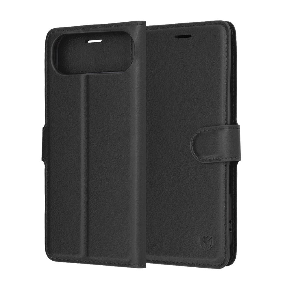 Ovitek za Apple iPhone 17 Air, Techsuit, Leather Folio, Črn