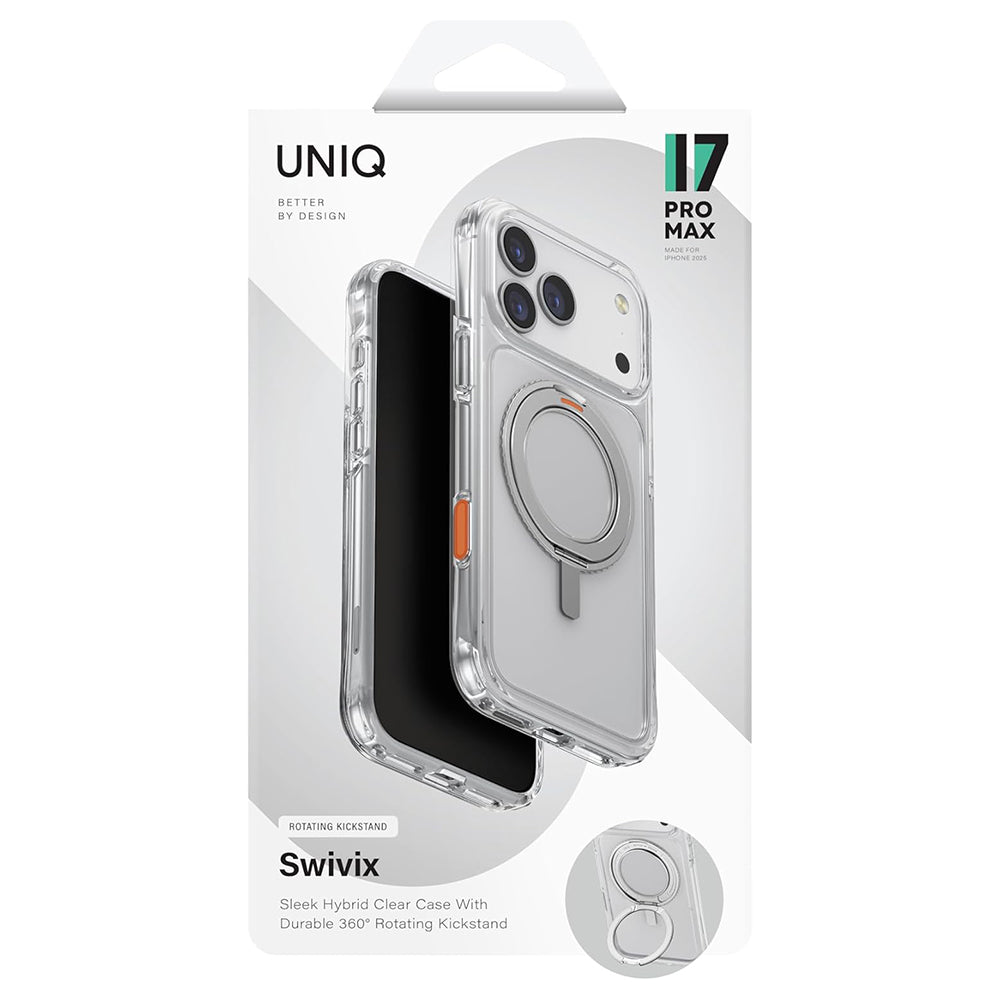 Ovitek za Apple iPhone 17 Air, UNIQ, Swivix, Srebrn.