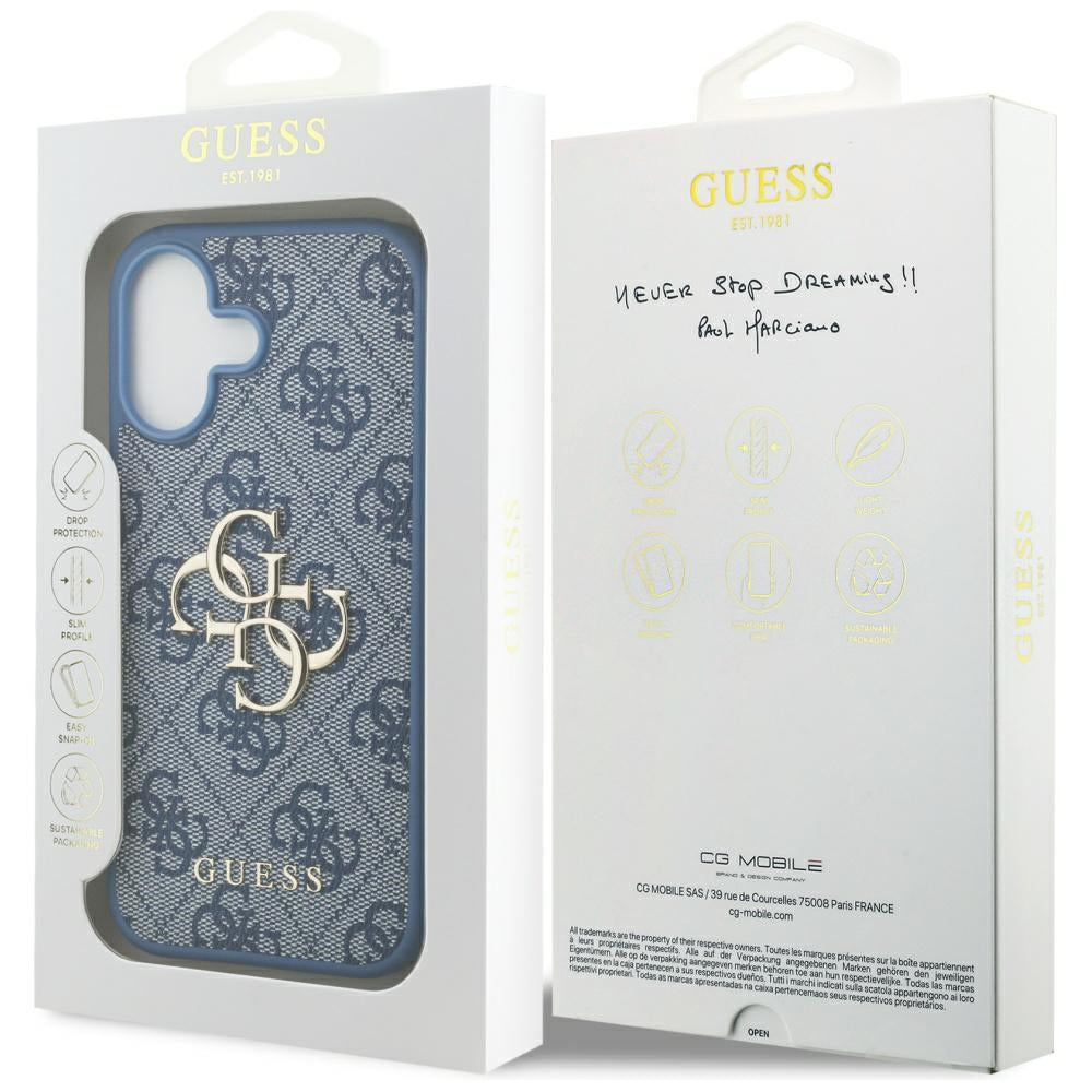 Ovitek za Apple iPhone 17, Guess, 4G Big Logo, Modra
