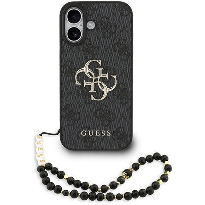 Ovitek za Apple iPhone 17, Guess, 4G Classic Logo with Strap, črn