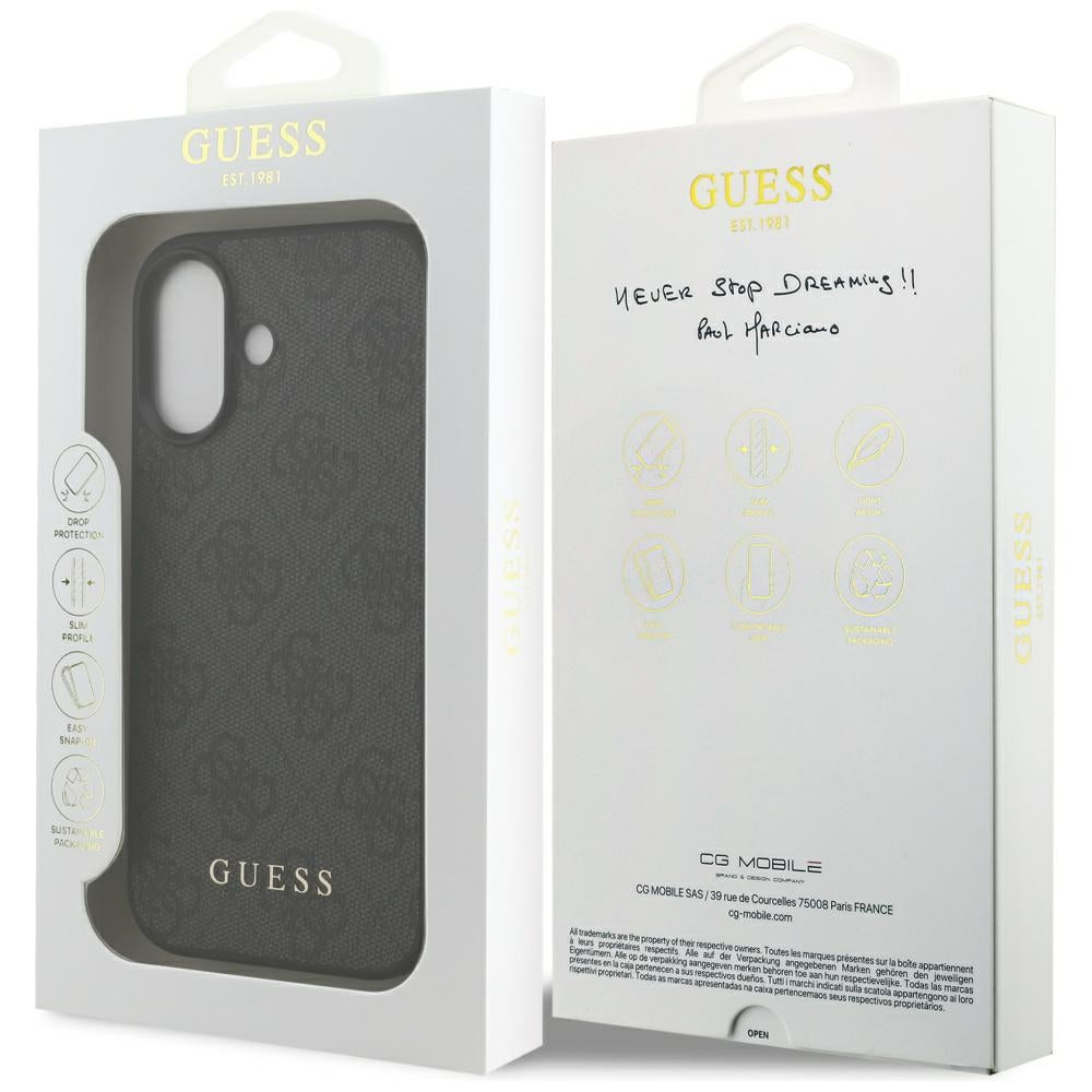 Ovitek za Apple iPhone 17, Guess, 4G Classic, črn
