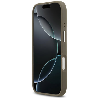 Ovitek za Apple iPhone 17, Guess, 4G Grained Big And Classic Logo, Srebrno rjava