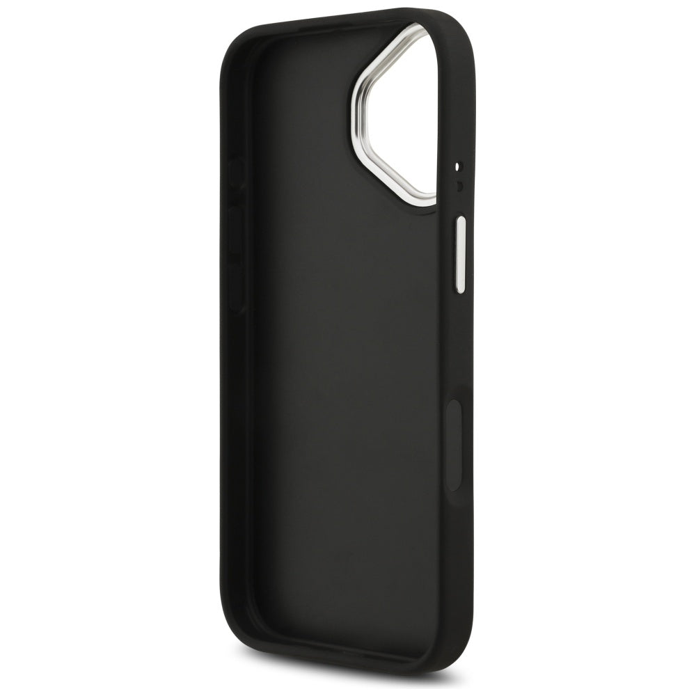Ovitek za Apple iPhone 17, Guess, 4G Grained Big and Classic Logo, Črno Srebrn