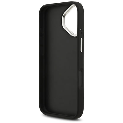 Ovitek za Apple iPhone 17, Guess, 4G Grained Big and Classic Logo, Črno Srebrn