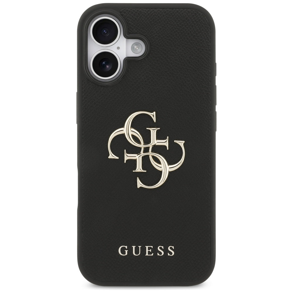 Ovitek za Apple iPhone 17, Guess, 4G Grained Big and Classic Logo, črn
