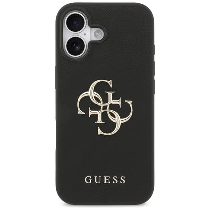 Ovitek za Apple iPhone 17, Guess, 4G Grained Big and Classic Logo, črn