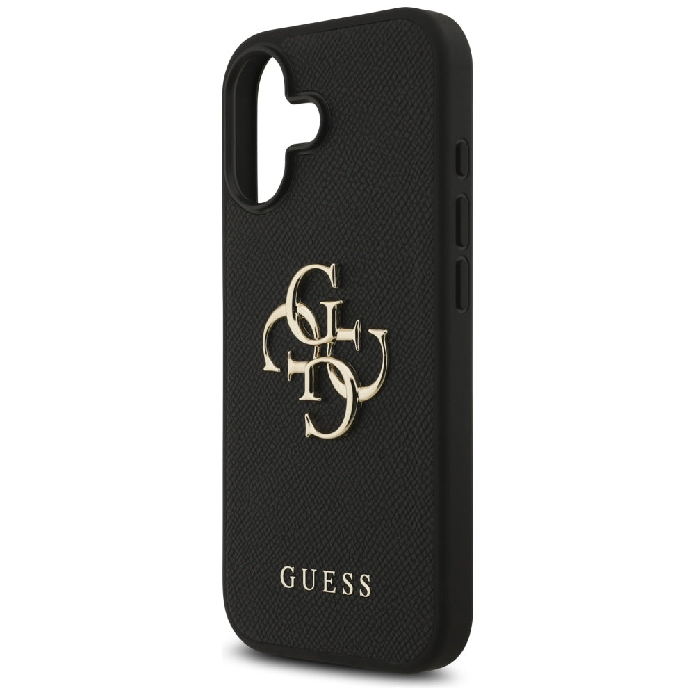 Ovitek za Apple iPhone 17, Guess, 4G Grained Big and Classic Logo, črn