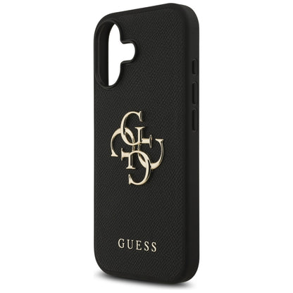 Ovitek za Apple iPhone 17, Guess, 4G Grained Big and Classic Logo, črn