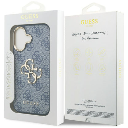 Ovitek za Apple iPhone 17, Guess, Big 4G Logo Classic, Zlato modra