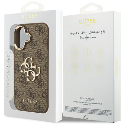 Ovitek za Apple iPhone 17, Guess, Big 4G Logo Classic, Zlato rjava