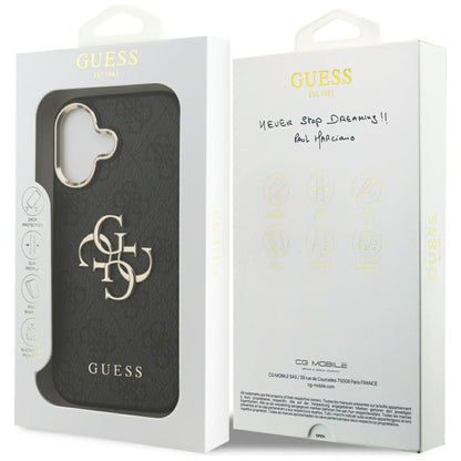 Ovitek za Apple iPhone 17, Guess, Big 4G Logo Classic, Črno Zlat