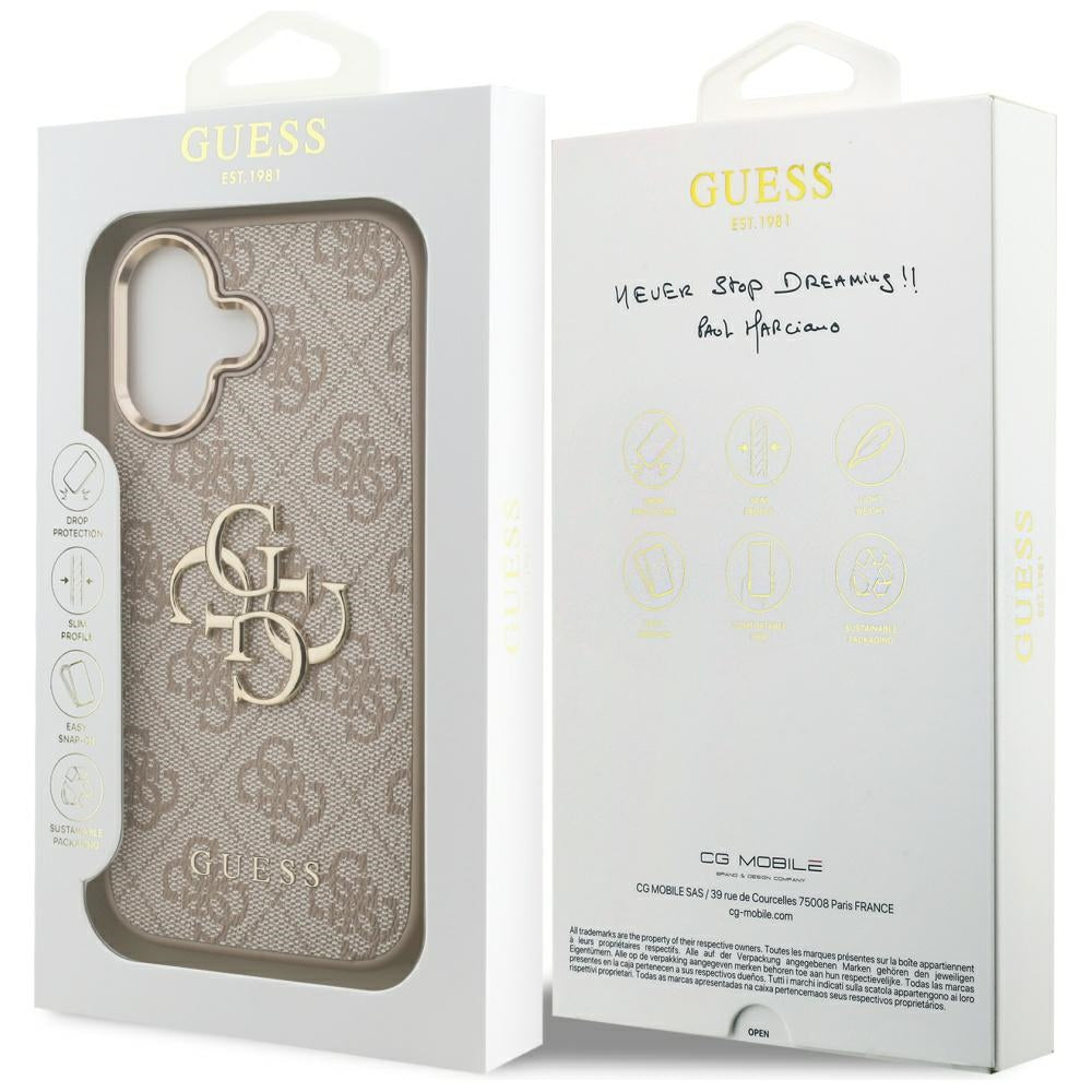 Ovitek za Apple iPhone 17, Guess, Big 4G Logo Classic, Zlato roza