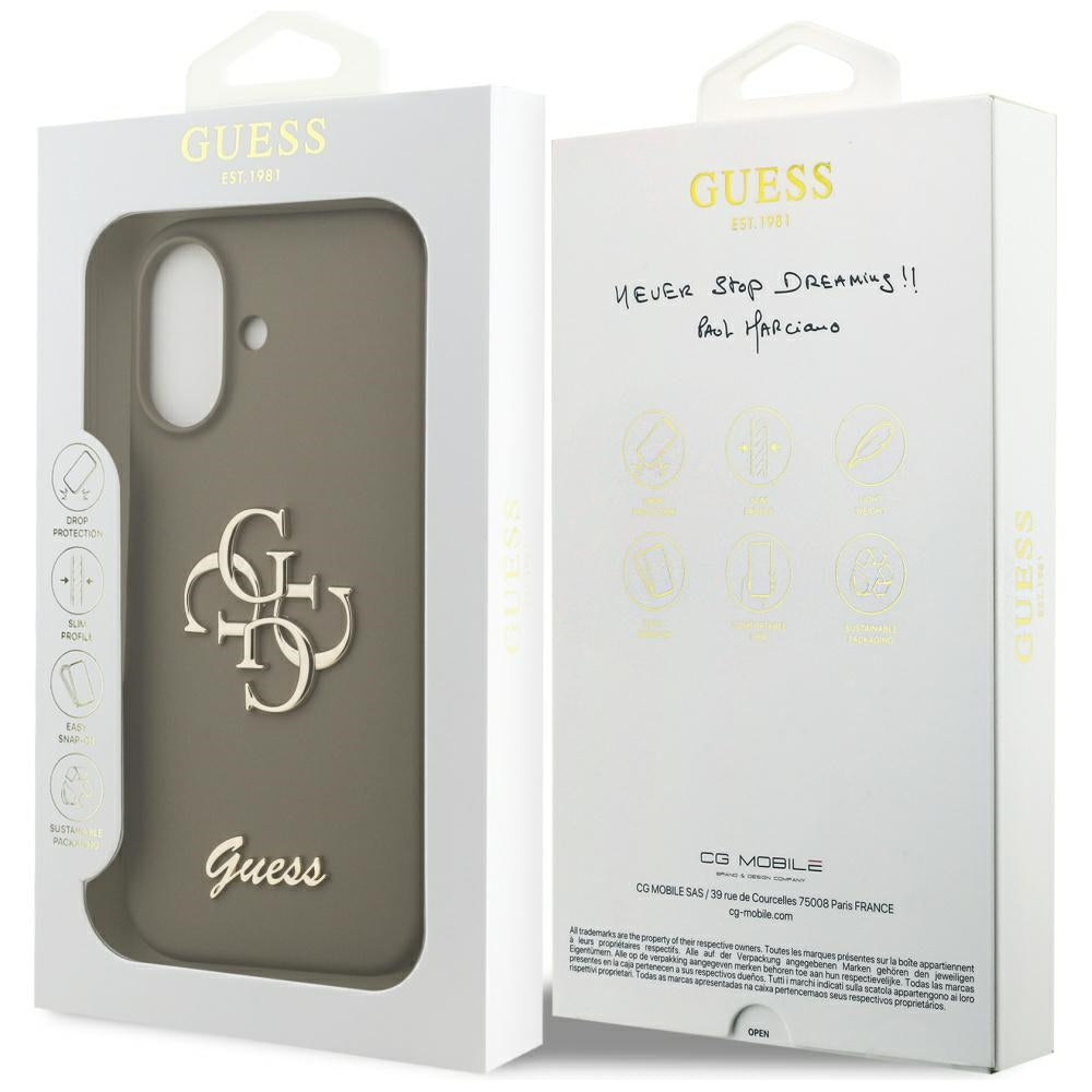 Ovitek za Apple iPhone 17, Guess, Big 4G Script, rjava